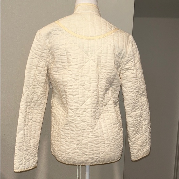 DOEN Parker Cotton Nutmilk Cream Wood Toggle Button Quilted Jacket Size XXS - Picture 8 of 11